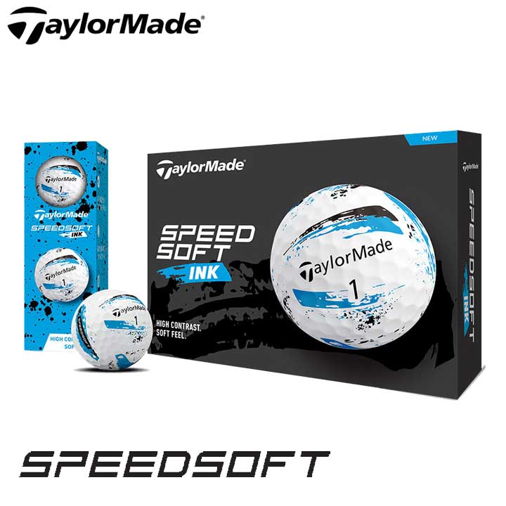 テーラーメイド SPEEDSOFT INK ブルー ゴルフボール 1ダース（12球入り） 日本正規品 TaylorMade スピードソフト インク