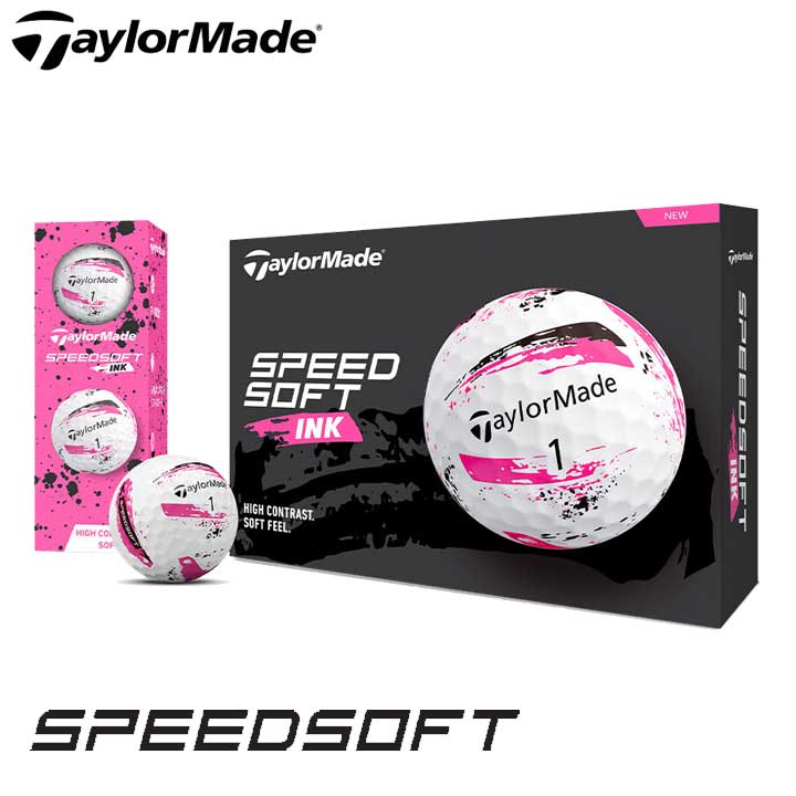 Taylor Made - テーラーメイド SPEEDSOFT INK ピンク ゴルフボール 1ダース（12球入り） 日本正規品 TaylorMade スピードソフト インク