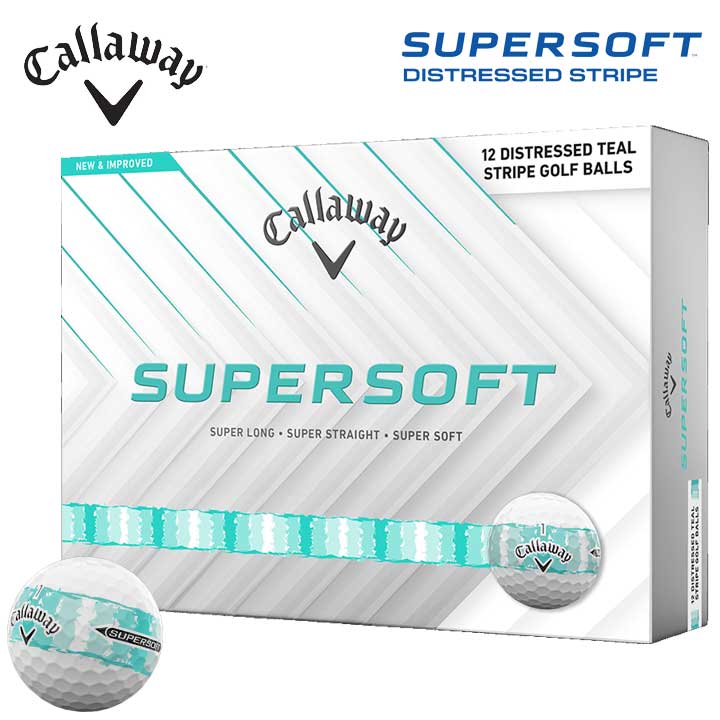 【2026モデル】キャロウェイ SUPERSOFT DISTRESSED STRIPE ティール　ゴルフボール 1ダース(12球入り) 日本正規品 Callaway スーパーソ..