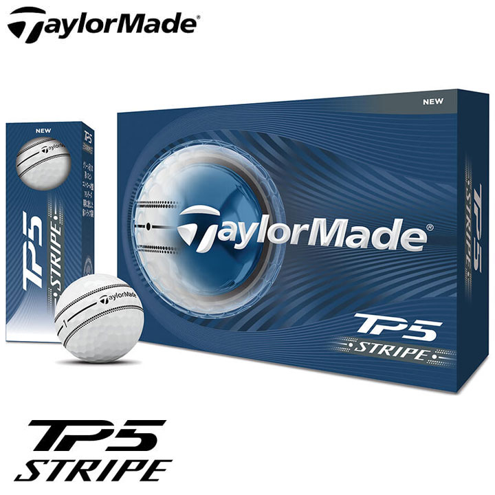 【2026モデル】テーラーメイド TM26 TP5 ストライプ ホワイト ゴルフボール 1ダース（12球入り） 日本正規品 TaylorMade