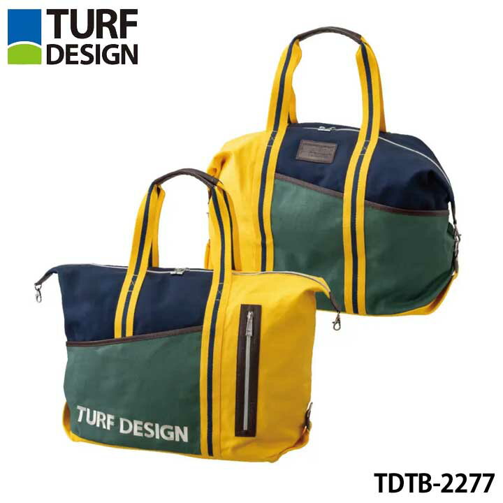 ターフデザイン TDTB-2277 トートバッグ ボストンバッグ ネイビーブルー/ボトルグリーン TURF DESIGN 朝日ゴルフ