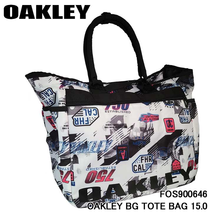 【2022モデル】オークリー FOS900646 トートバッグ 15.0 ホワイトジオプリント(10J) BG TOTE BAG OAKLEY WHITE GEO PRINT