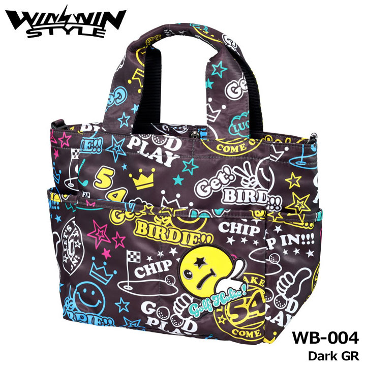樂天商城 - ウィンウィンスタイル WB-004 ラッキー キャラクター ラウンド トートバッグ Dark GR ミニトート LUCKY CHARACTER NEW ROUND TOTE BAG WINWIN STYLE