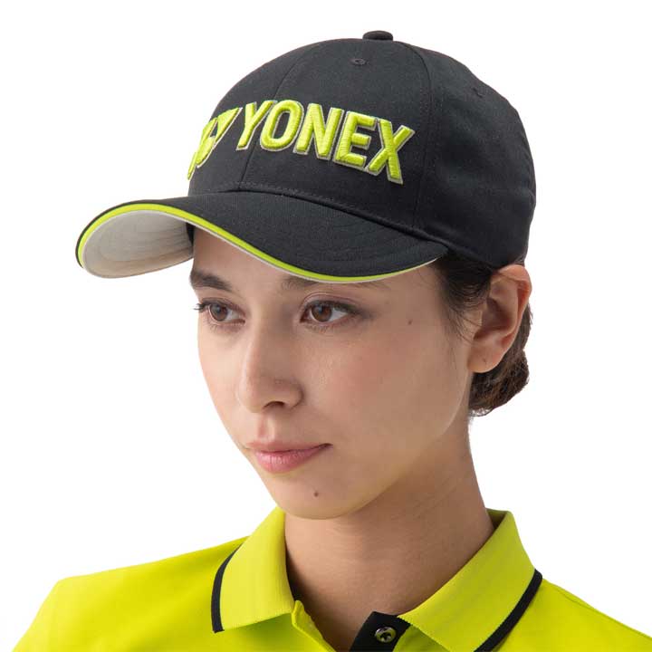 ヨネックス GCT099 ユニキャップ ゴルフキャップ ブラック/ライム YONEX 20p