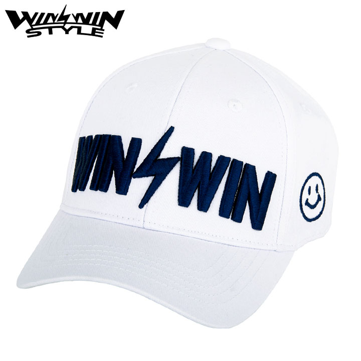 ウィンウィンスタイル CP-059(WH×NV) CAP 3D刺繍仕上げ WINWIN STYLE フリーサイズ