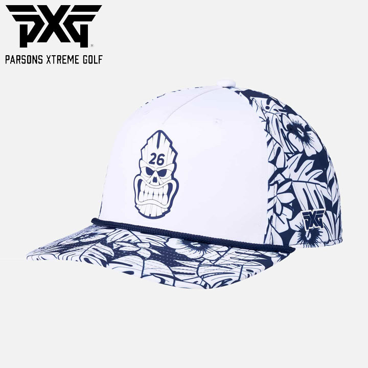 ピーエックスジー H-24PXG000211-1-WHT-OSFM ダークネス ティキ スカル 5パネル・カーブド・ビル （ホワイト） ワンサイズ PXG Darkness Tiki Skull 5 Panel Curved Bill - White - One Size ゴルフ帽子 キャップ