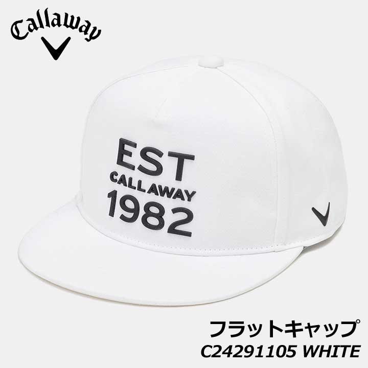 【2024モデル】キャロウェイ C24291105 フラットキャップ ホワイト 1030(wh) 吸水速乾スベリ コットン100% CALLAWAY (MENS) 20p