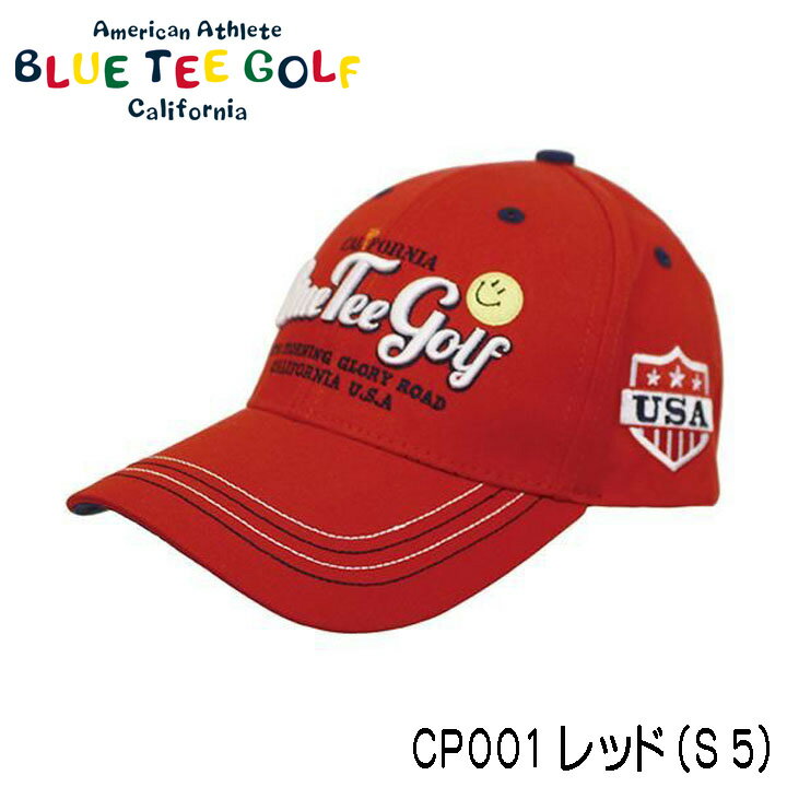 ブルーティーゴルフ コットンキャップ [スマイル] BTG-CP001 レッド(S5) BLUE TEE ...