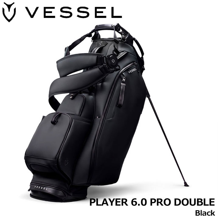 【オマケ付！】ベゼル プレイヤー6.0 プロ スタンド キャディバッグ ダブルストラップ ブラック 9.5型ワイド 約4.5Kg PLAYER 6.0 PRO STAND Black DOUBLE VESSEL 即納