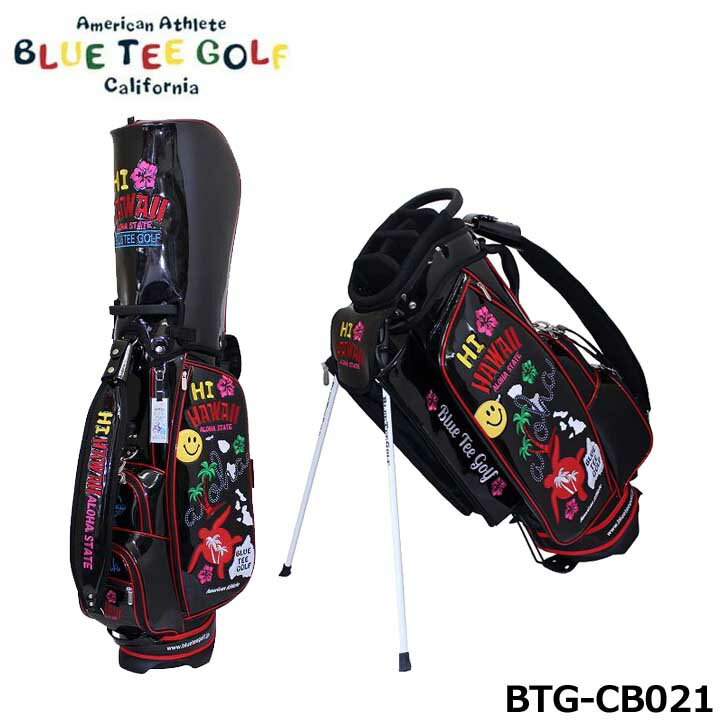 ブルーティーゴルフ BTG-CB021 ハイ ハワイ エナメル スタンドバッグ キャディバッグ ブラック 9.0型 4.0kg 46インチ対応 BLUE TEE GOLF HI HAWAII 10p