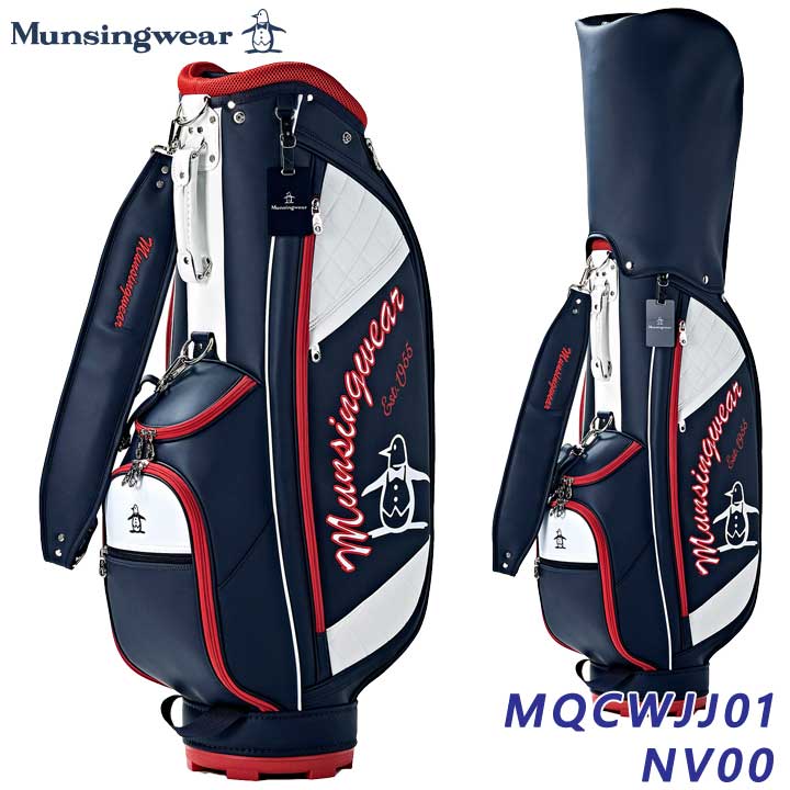 【レディース】マンシングウェア MQCWJJ01 ビッグロゴ キャディバッグ ネイビー 8.5型 46インチ対応 Munsingwear NV00 1