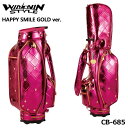 【2021モデル】ウィンウィンスタイル CB-685 ハッピースマイル ローズ HAPPY SMILE CART BAG GOLD Version ゴルフキャディバッグ WINWIN STYLE