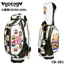 ウィンウィンスタイル【限定100本】 CB-381 七福神/SEVEN GODs ホワイト×ブラック SEVEN GODs CART BAG GOLD Version LEM ゴルフキャディバッグ WINWIN STYLE(4)