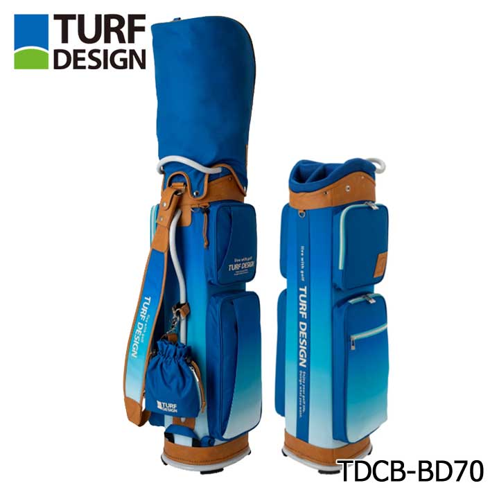 朝日ゴルフ ターフデザイン TDCB-BD70 キャディバッグ ブルー 9.5型 2.6kg 47インチ対応 TURF DESIGN 朝日ゴルフ