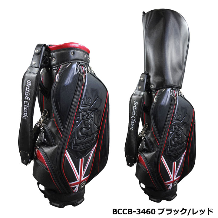 ブリティッシュクラシック BCCB-3460 キャディバッグ 9.5型 （ブラック/レッド）4....