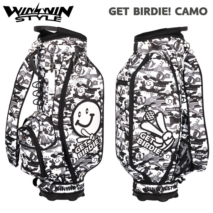 ウィンウィンスタイル CB-168 ゲットバーディカモ (ホワイト) 軽量 カートバッグ GET BIRDIE! CAMO CART BAG ゴルフキャディバッグ WINWIN STYLE