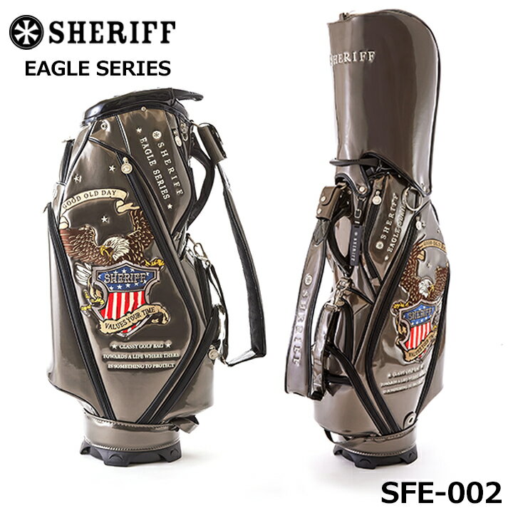 シェリフ SFE-002 イーグルシリーズ キャディバッグ ガンメタル×ブラック 9.5型 3.9kg カート型 100本限定 SHERIFF EAGLE SERIES GUNMETAL × BLACK