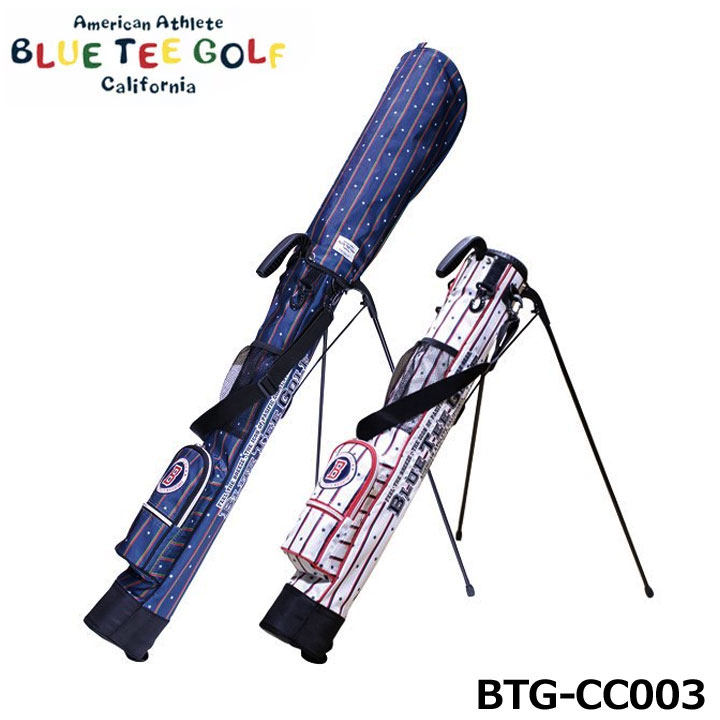 ブルーティーゴルフ BTG-CC003 ナイロン セルフ スタンドバック ストライプ クラブケース フード付き 軽量 1.2kg BLUE TEE GOLF 15p
