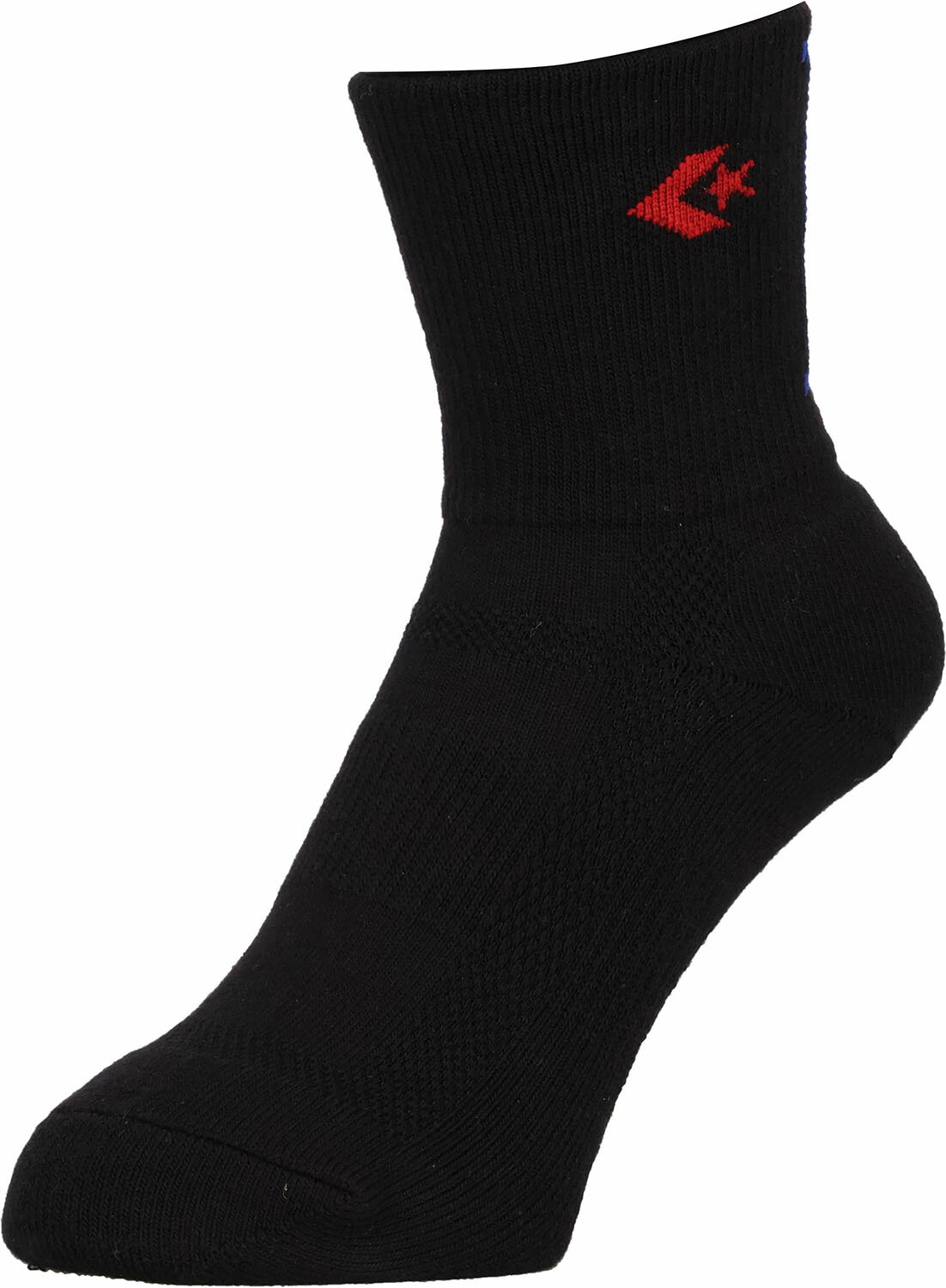 コンバース クッションソックス ブラック×レッド CB151051 2025su 20p