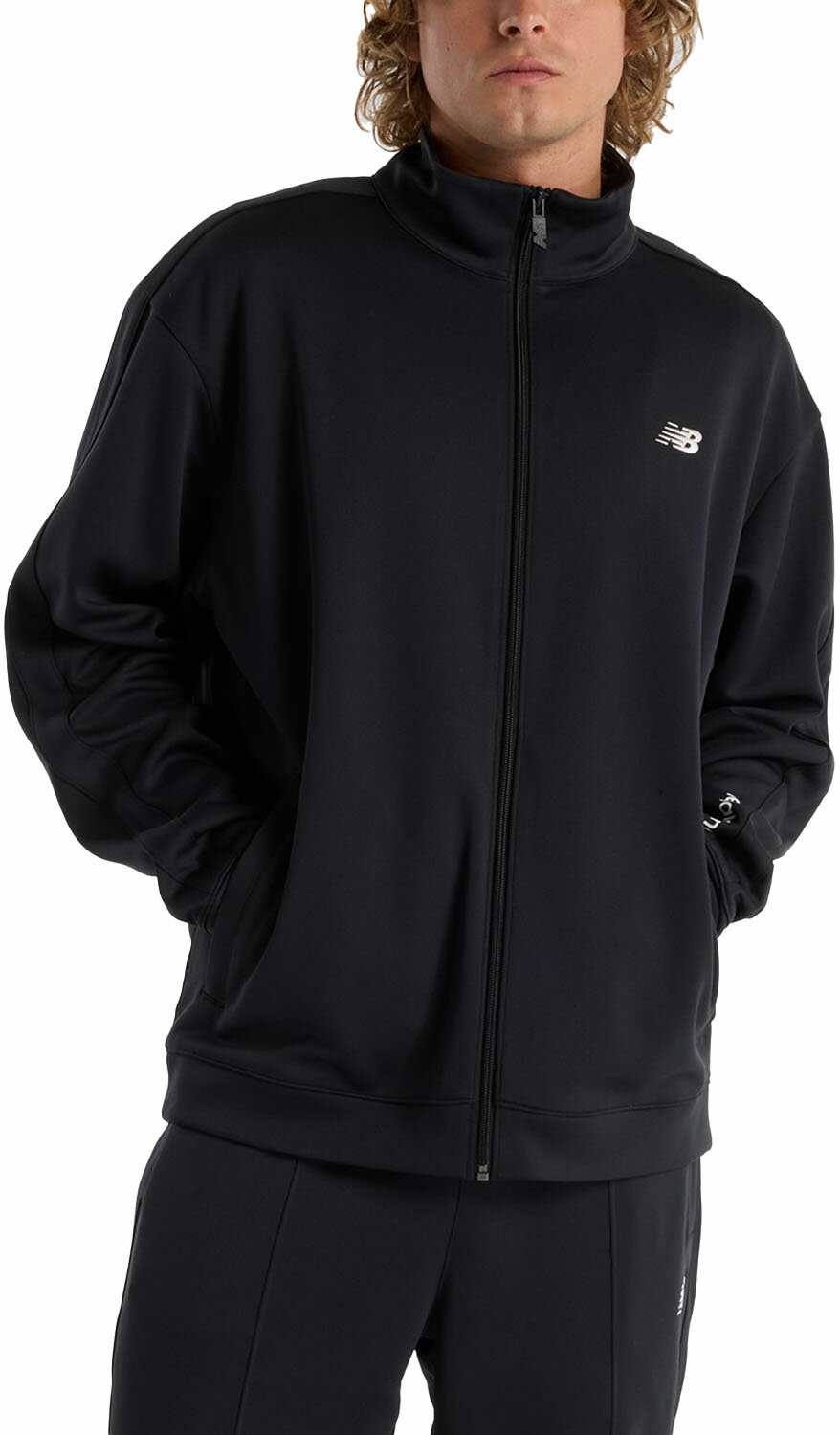 ニューバランス ニットトラックジャケット ブラック AMJ51503 2025su 25p