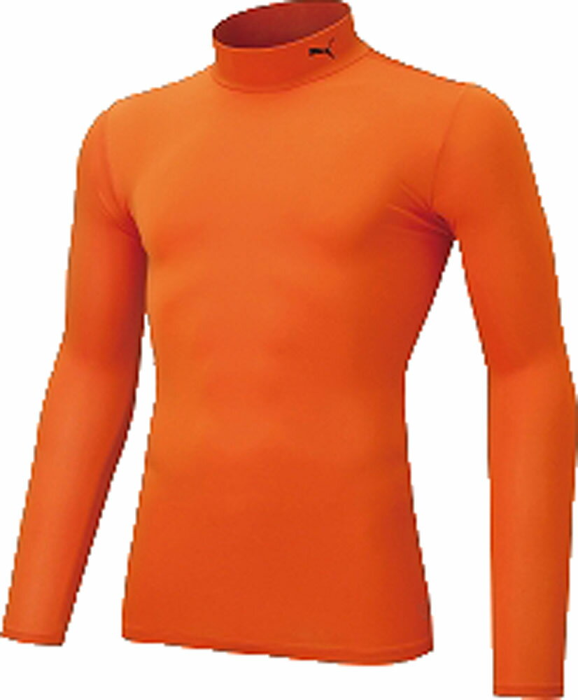 プーマ コンプレッション モックネック LS シャツ ゴールデン ポピー×プーマ ブラック 656331 25p