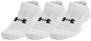 アンダーアーマー UAトレーニング コットン ノーショー ソックス 3足セット White/White/Black 1386313 30p(4)