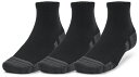 アンダーアーマー UAパフォーマンステック クオーター ソックス 3足セット Black/Black/Jet Gray 1379510 2025ss 30p