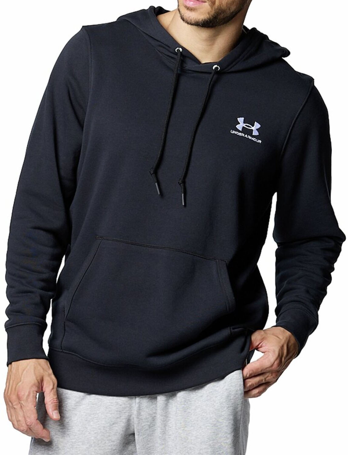 アンダーアーマー UA ESSENTIAL TERRY HOODIE Black/White 1384820 2025ss 30p