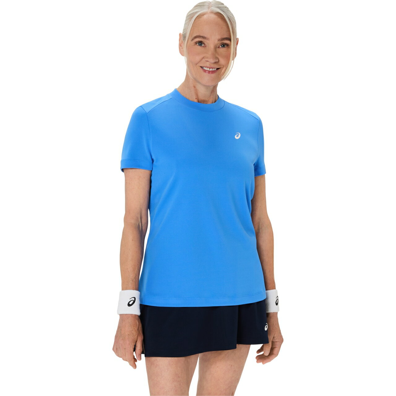 アシックス 2042A371 ウイメンズ半袖シャツ ブルーコースト(401) asics 2026ss 20p