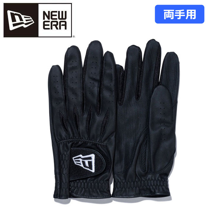 ニューエラ ゴルフ グローブ 両手用 14110180 フラッグロゴ ブラック ゴルフ用 NEW ERA