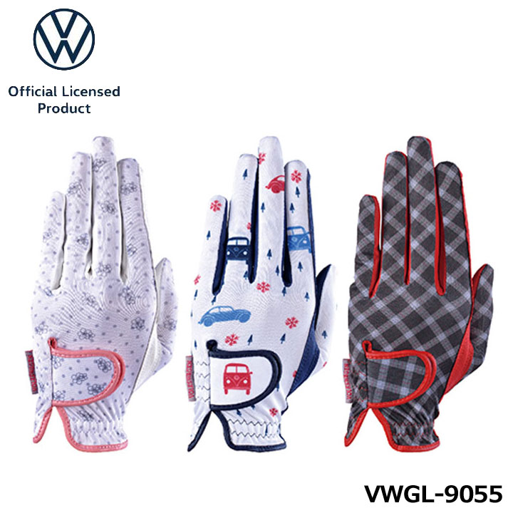 【レディース】フォルクスワーゲン VWGL-9055 ゴルフグローブ (レディース両手) GLOVE 手袋 ゴルフ VW Volkswagen LEZAX