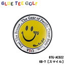 【メール便可能】ブルーティーゴルフ BTG-AC022 缶バッヂマーカー KB-7 [スマイル]　BLUE TEE GOLF
