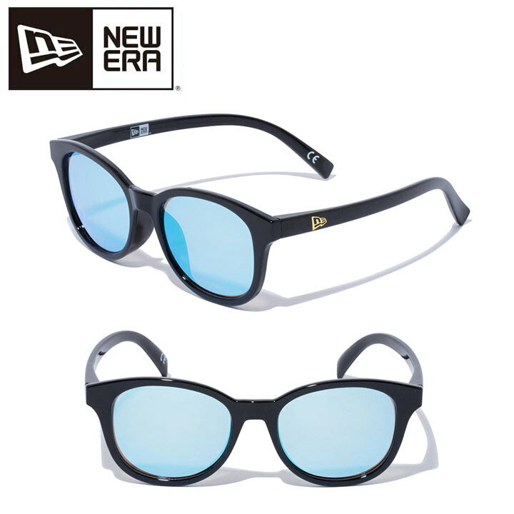 Other - ニューエラ サングラス 14518159 ウェリントン ラウンドレンズ シャイニーブラックフレーム ブルーミラーレンズ NEW ERA