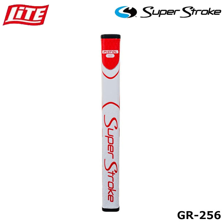 ライト GR-256 スーパーストローク ゼナジー ピストル 1.0 WH/RD(210) ゴルフ グリップ ピストル シリーズは、愛されているクラシックを現代風にアレンジしたものです。 ゴルファーが上の手の位置を固定するのに役立つピストルスタイルのトップセクションと 「ノーテーパーテクノロジー」を融合し、均等なグリップ圧力を維持し、ストロークの一貫性を高めるのに役立ちます。 左手(順手で握ってバットエンド側)は、ピストル形状でしっかりと握ることができます。 右手(順手で握ってチップ側)は、ノーテーパー形状により余計な動きを抑え、正確なストロークを促します。 カラー WH/RD サイズ 横幅：約 29.0mm、長さ：約 267mm 重　量 82.0±5g 口　径 58 材　質 ポリウレタン 製造国 中国製 在庫につきまして ※在庫データは定期的に更新しておりますが、実店舗と在庫を共有している商品もございますので、日々在庫が変動しており、ご注文のタイミングによっては欠品・完売の場合がございます。 お取り寄せの商品につきましても、リアルタイムのメーカー在庫ではございませんので、予めご了承下さい。ご注文商品の在庫有無・納期につきましては、当店からのメールにてお知らせいたします。