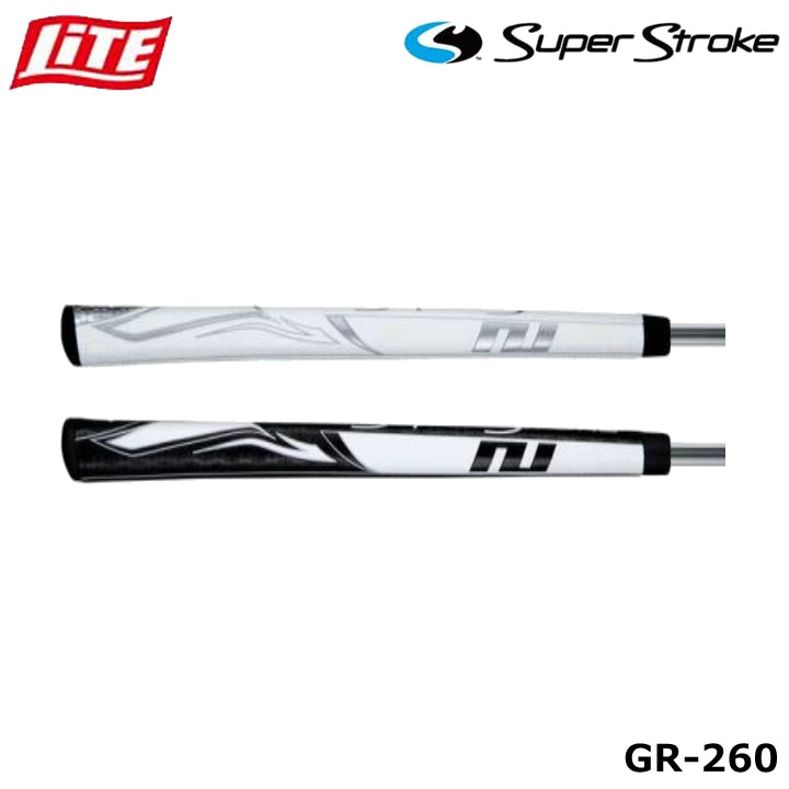ライト GR-260 スーパーストローク ゼナジー 1.0 パター ゴルフ グリップ カラー WH/SV、BK/WH 重　量 約60g 在庫につきまして ※在庫データは定期的に更新しておりますが、実店舗と在庫を共有している商品もございますので、日々在庫が変動しており、ご注文のタイミングによっては欠品・完売の場合がございます。 お取り寄せの商品につきましても、リアルタイムのメーカー在庫ではございませんので、予めご了承下さい。ご注文商品の在庫有無・納期につきましては、当店からのメールにてお知らせいたします。