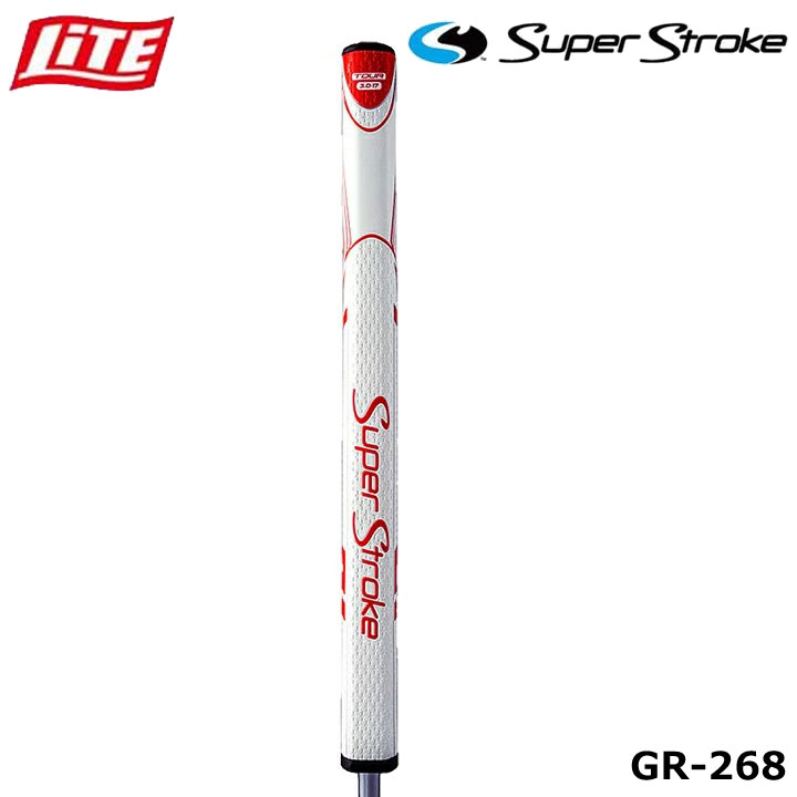 ライト GR-268 スーパーストローク ゼナジー ツアー 3.0 17 WH/RD(210) ゴルフ グリップ 標準グリップより6.4インチ(約162.5mm)長いツアー3.0 17インチグリップは、前腕の上にグリップを配置することで、アームロックセットアップを実現できます。 カウンターバランスオプションでは、重量を手の上に移動し、パターのバランスポイントを高めることで、より安定したストロークが得られます。 スーパーストロークのパターグリップの新ラインナップ、Zenergy 強化されたSPYNE™テクノロジー、新しいマルチゾーン・テクスチャー、そして特許取得のノーテーパー形状を採用。 強化されたSPYNE™テクノロジー - 新しいSPYNE™テクノロジーは、インパクト時にフェースをスクエアにしやすくするために、グリップの下側に沿って改良されたエンボス加工が施されています。 新しいマルチゾーン・テクスチャー - 感覚の高い部分に戦略的にテクスチャーを配置し、驚くほど柔らかいポリウレタン外層からのフィードバックと快適性を最適化するように設計されています。 ノー・テーパー・テクノロジー - 特許取得のノー・テーパー・テクノロジーは、高度なパラレル・デザインによりグリップ・プレッシャーを最小限に抑え、ゴルファーの手を静め、ストロークに一貫性を持たせます。 このモデルは、ウエイト、ボールピックアップ装着できません。 カラー WH/RD サイズ 横幅：約 31.2mm、長さ：約 431.8mm 重　量 93.0±5.0g 口　径 60 材　質 ポリウレタン 製造国 中国製 在庫につきまして ※在庫データは定期的に更新しておりますが、実店舗と在庫を共有している商品もございますので、日々在庫が変動しており、ご注文のタイミングによっては欠品・完売の場合がございます。 お取り寄せの商品につきましても、リアルタイムのメーカー在庫ではございませんので、予めご了承下さい。ご注文商品の在庫有無・納期につきましては、当店からのメールにてお知らせいたします。