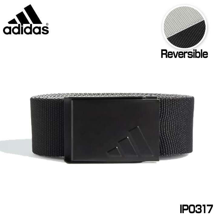 アディダス ゴルフ リバーシブル ウェビングベルト Black / Grey Two（IP0317）Reversible Belt adidas 20p