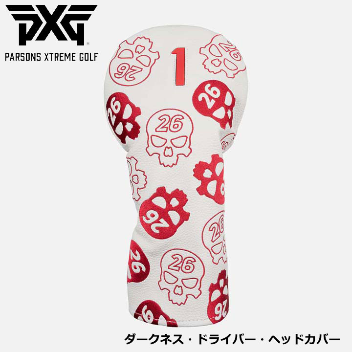 Driver - ピーエックスジー HC-1324-DRKDR-WR ダークネス・ドライバー・ヘッドカバー ホワイト/レッド PXG Darkness Driver Headcover - White/Red
