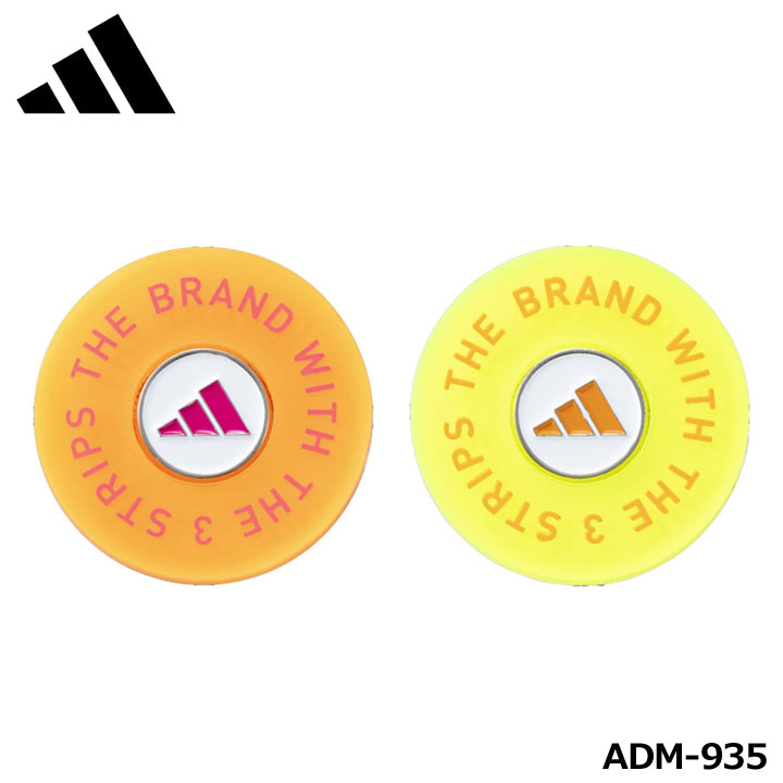 ADIDAS - 【メール便可能】アディダス ADM-935 ビッグ ネオン マーカー adidas Big Neon Marker ゴルフマーカー ユニセックスモデル 10p