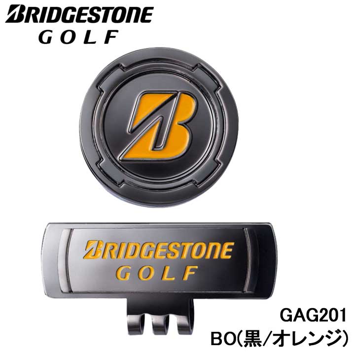 【メール便可能】【2022モデル】ブリヂストン ゴルフ GAG201 黒/オレンジ プロモデルキャップマーカー　BRIGESTONE GOLF BO 10p