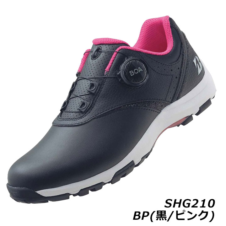 【レディース】ブリヂストンゴルフ SHG210 ゼロ・スパイク バイター ライト BP(黒/ピンク) ゴルフ スパイクレスシューズ BOA BRIDGESTONE GOLF 10P
