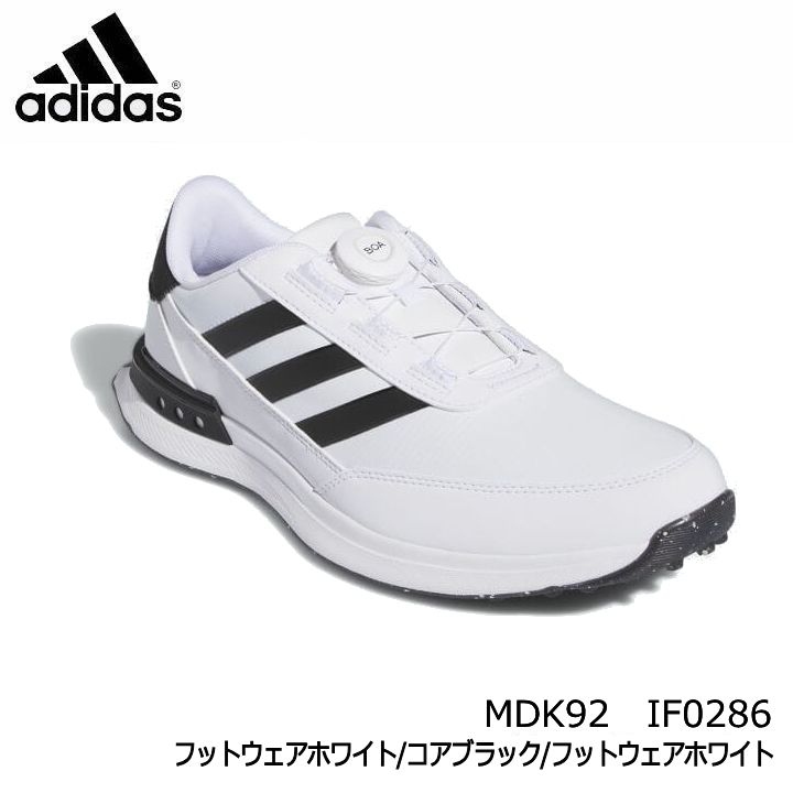 アディダス MDK92-IF0286 S2G SL ボア 24 メンズ ゴルフシューズ フットウェアホワイト/コアブラック/フットウェアホワイト adidas