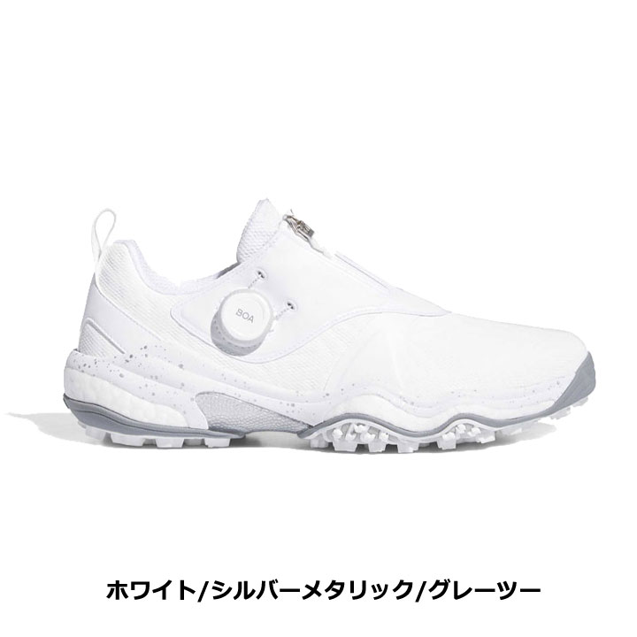 【オマケ付！】アディダスゴルフ NKZ93 コードカオス25 ボア ID8605 ホワイト/シルバーメタリック/グレーツー シューズ スパイクレス CODECHAOS 25 adidas GOLF