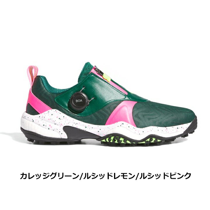 アディダスゴルフ メンズ コードカオス25 ボア NKZ93 IG8706 カレッジグリーン/ルシッドレモン/ルシッドピンク スパイクレス ゴルフシューズ adidas GOLF