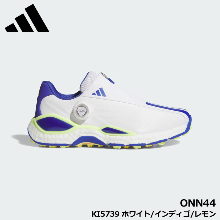 アディダス ONN44 コードカオス 27 ボア ホワイト/インディゴ/レモン(KI5739) ゴルフシューズの常識を破壊し続ける、新たなモンスター「コードカオス27」 ゴルフシューズ界にカオスを巻き起こし続けるコードカオスが、ついに第4世代へ突入。快適性、グリップ力、安定性のすべてを、異次元なレベルまで引き上げた一足が完成した。 アッパーには、部位ごとに最適な伸縮性をもたらす新素材「TWISTSKIN」を採用し、卓越したフィット感と安定性を両立。さらにシリーズ初となる性能の制限を解いた「フルレングスBOOST」が、かつてないクッション性と地面との一体感を生み出す。スイングの横ブレを徹底制御する左右非対称システム「AXISLOCK」と、前作比から更にグリップ機能を向上させた新しい「TWISTGRIP」ソールが、あらゆるライでも強固に足元と地面を一体化させる。 BOAモデルは、TWISTSKINのスタビリティリブとファスナーの融合により、足全体を精緻に包み込むホールド感を実現。さらに大型化した「AXISLOCK」と「フルレングスTWISTGRIP」の相乗効果で、異次元の安定性とトラクションを発揮する。 この破壊的なパフォーマンスが、あなたのゴルフを次の未来へ引き上げる。 ●レギュラーフィット ●直に足をホールドする、BOAフィットシステム ●ゴルフパフォーマンスラスト ●防水TWISTSKINアッパー(マイクロファイバー) ●安定性重視のAXISLOCKスタビライザー ●調整可能な、ジップ付きシュラウド構造 ●フルレングスBOOST ●TWISTGRIPアウトソール　 ●商品カラー： Cloud White / Dual Indigo / Frozen Lemon ●製品コード： KI5739 在庫につきまして ※在庫データは定期的に更新しておりますが、実店舗と在庫を共有している商品もございますので、 日々在庫が変動しており、ご注文のタイミングによっては欠品・完売の場合がございます。 お取り寄せの商品につきましても、リアルタイムのメーカー在庫ではございませんので、予めご了承下さい。 ご注文商品の在庫有無・納期につきましては、当店からのメールにてお知らせいたします。