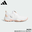 【レディース】【2025モデル】アディダス NKZ95 コードカオス 25 ボア JH6126 ホワイト/コーラル/クレイ スパイクレス ゴルフシューズ ウィメ...