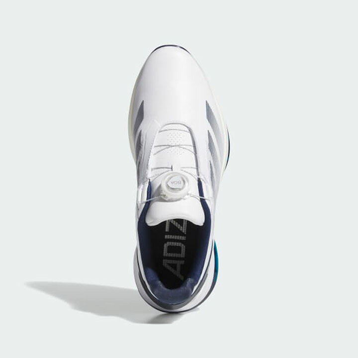 【2025モデル】アディダス OMX77 アディゼロ ZG ロウ ボア スパイクレス JS1767 Cloud White / Night Indigo / Silver Metallic adidas GOLF