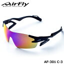 【正規販売店】エアフライ AF-301 C-3 スポーツサングラス レンズ/パープルゴールドミラー フレーム/ブラック 紫外線カット 軽量 ジゴスペック ZYG...