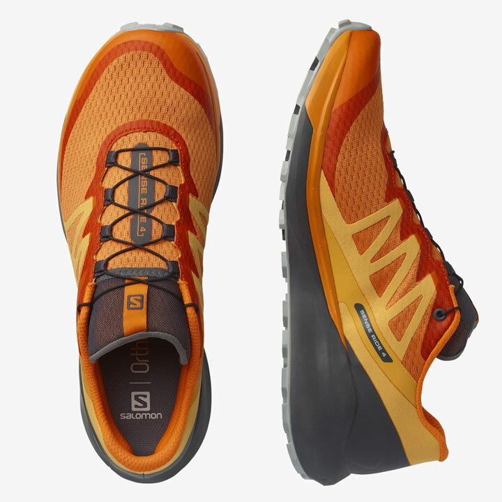 サロモン L41690700 SENSE RIDE 4 トレイルランニングシューズ メンズ バイブラントオレンジ/エボニー/クオリー Vibrant Orange/Ebony/Quarry センスライド4 トレラン マラソン ジョギング ハイキング 軽登山 UTMF ITJ SALOMON 20p