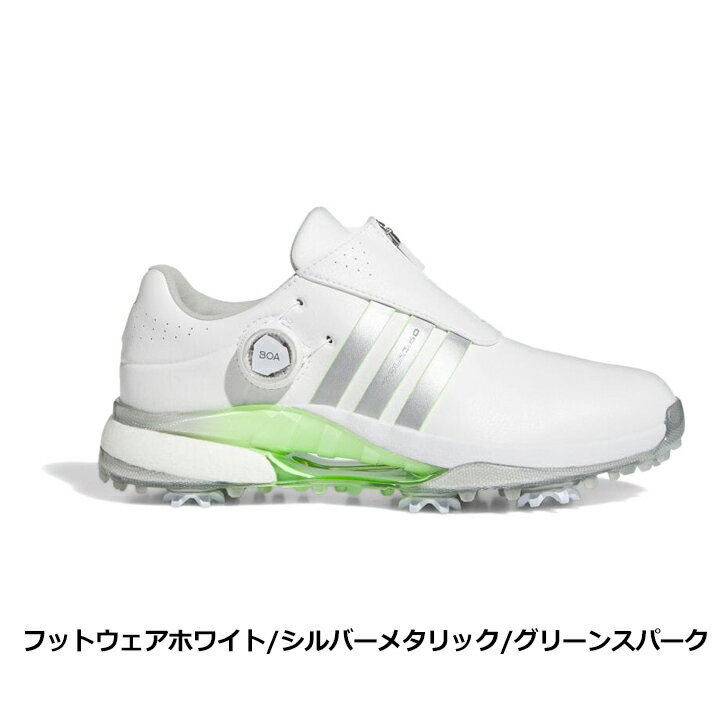 アディダス ウィメンズ ツアー360 24 ボア IF0264 フットウェアホワイト/シルバーメタリック/グリーンスパーク MDK83 ゴルフシューズ レディース adidas GOLF